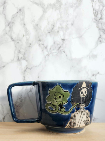 Ghost Musician Mug- Hand Painted Anime Manga Ceramic 8oz