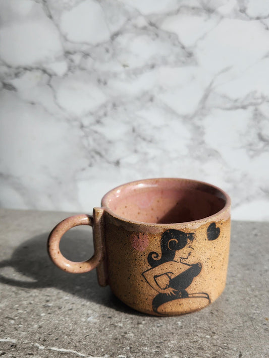 Pinup Espresso Mugs - Pink Tan Speckled